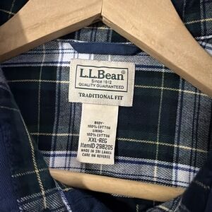 LL Bean Hurricane Shirt Mens XXL Navy Blue Flannel Lined Shacket - New